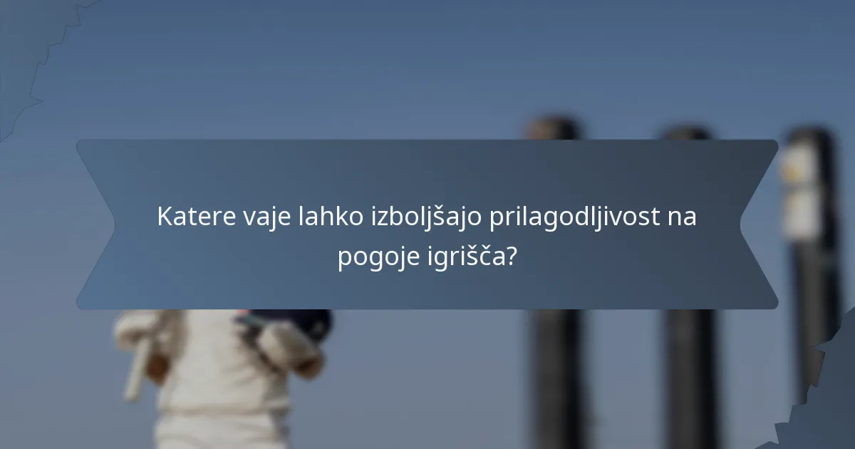 Katere vaje lahko izboljšajo prilagodljivost na pogoje igrišča?